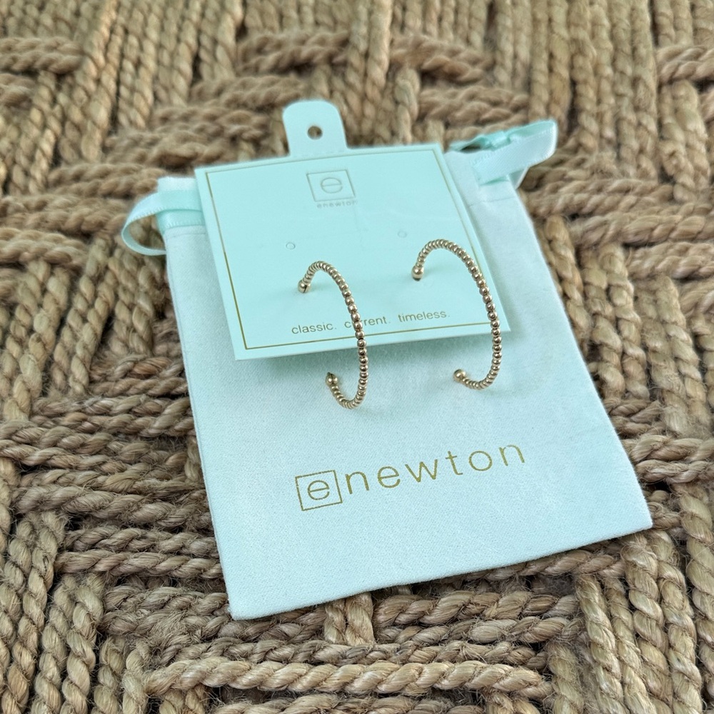 enewton beaded classic 1.25” post hoop 2 mm gold earrings
